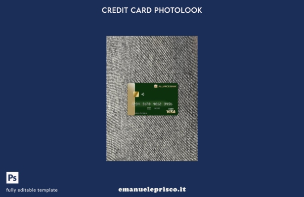 modello frontale photolook con carta visto bancario Austria Alliance in stile ve